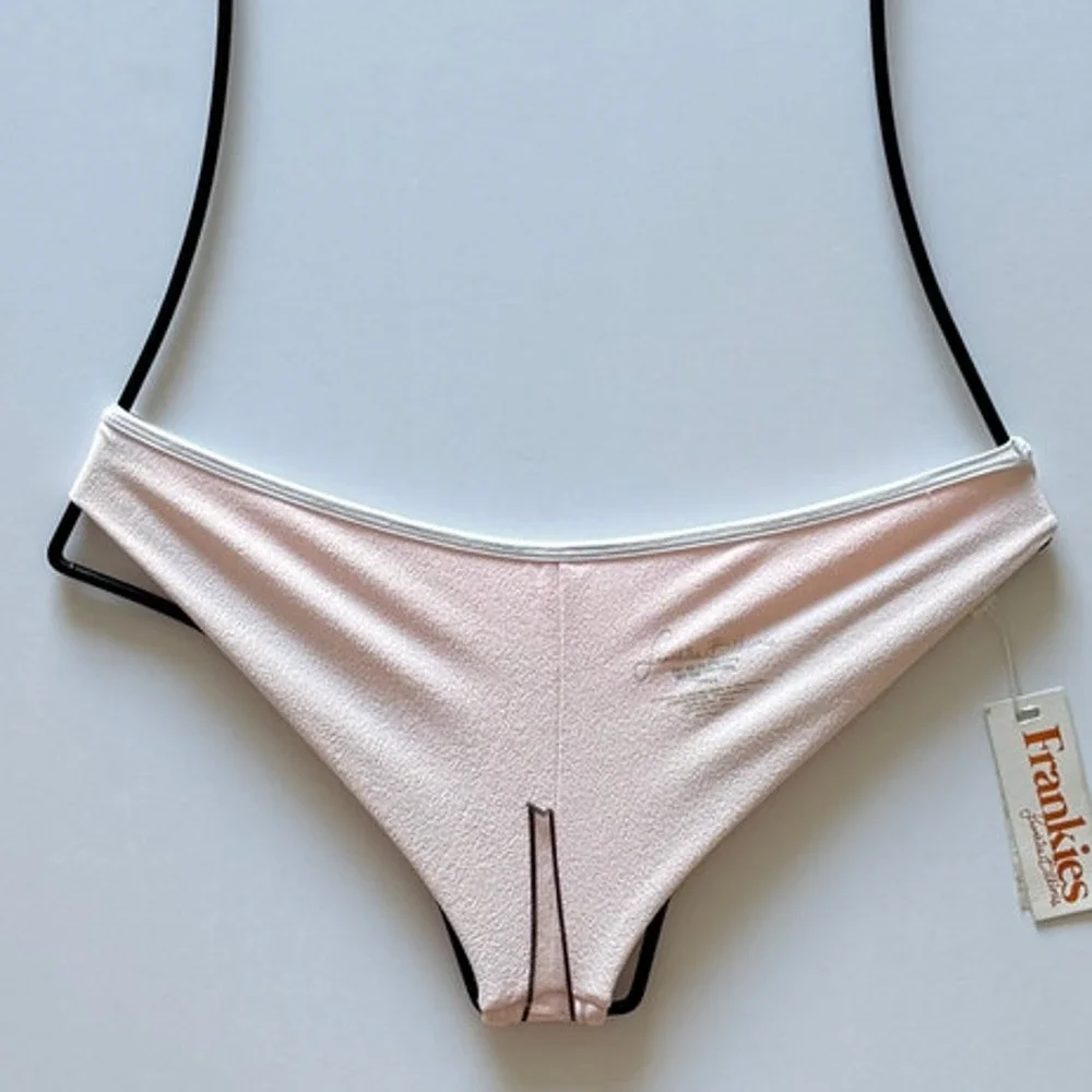 Frankies Bikinis Hannah 70s Cheeky Bikini Bottom - Rosewater - S - NWT